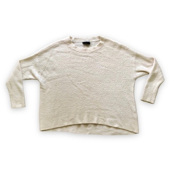 Alice + Olivia Classics Roma Oversized Pullover Sweater Cream Wool Cashmere XL - Picture 1 of 5
